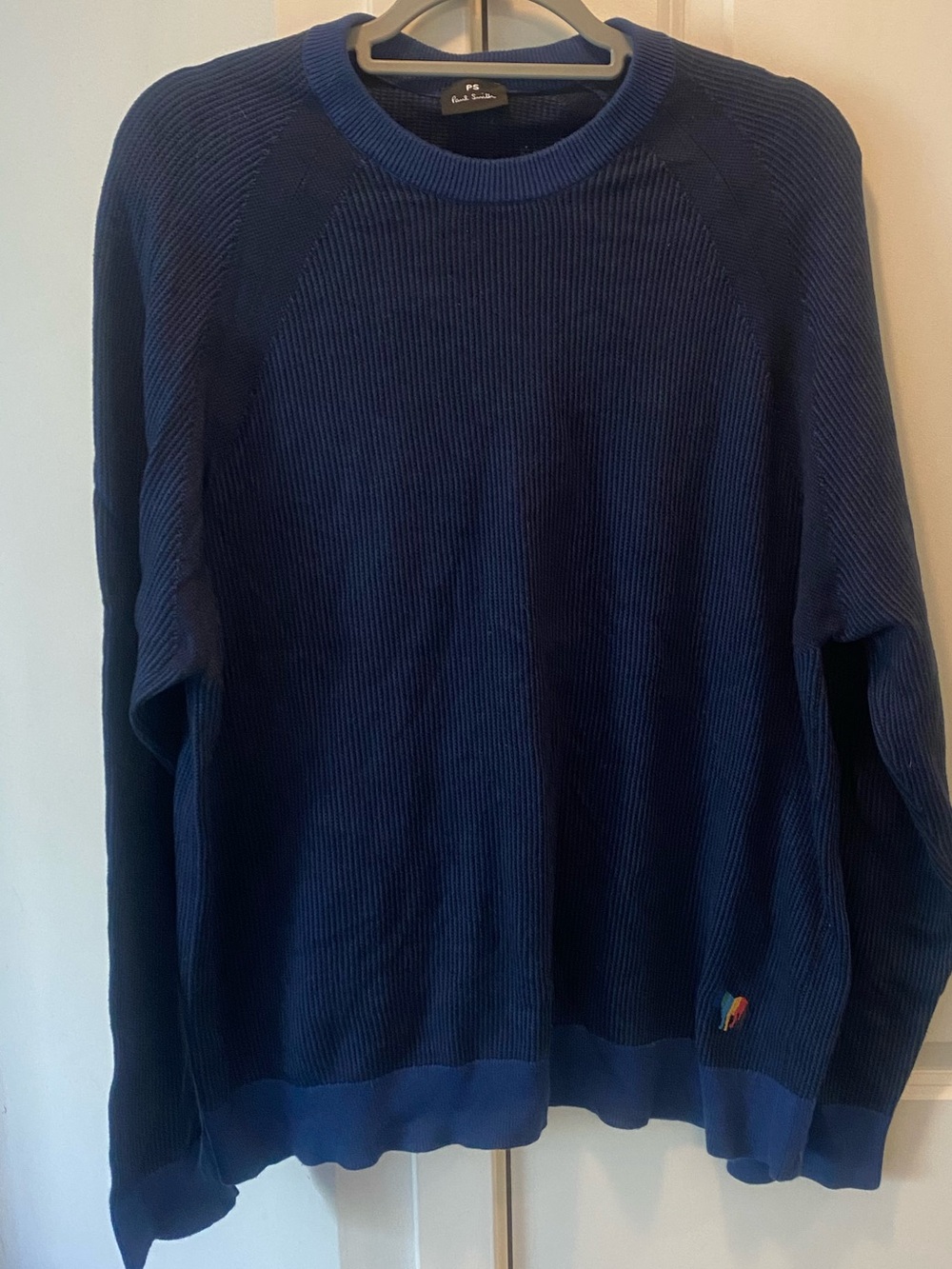 Paul Smith Navy Blue Ribbed Crewneck Sweater